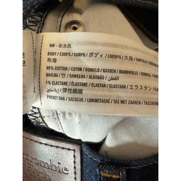 ABERCROMBIE AND FITCH Vintage Stretch Baggy Jeans Men’s 34 X 26 Dark Raw Hems - Picture 10 of 10